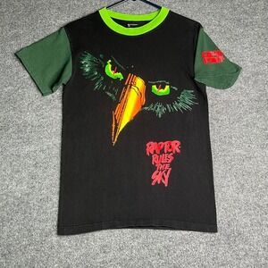 Vintage Cedar Point Raptor Rules The Sky Roller Coaster Ringer Shirt Small